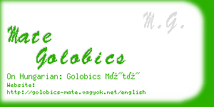 mate golobics business card